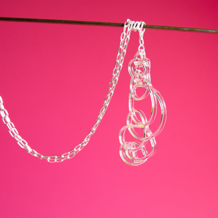 Iridescent pendant necklace