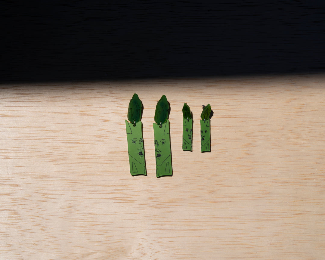 Asparagus Face Earrings