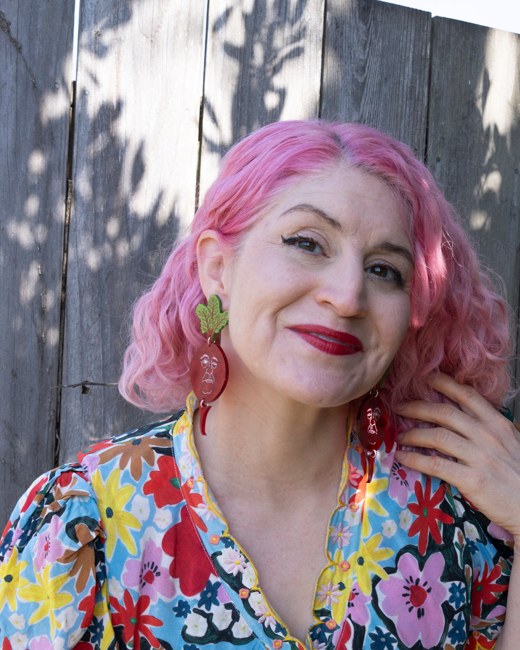 Beet Face Earrings