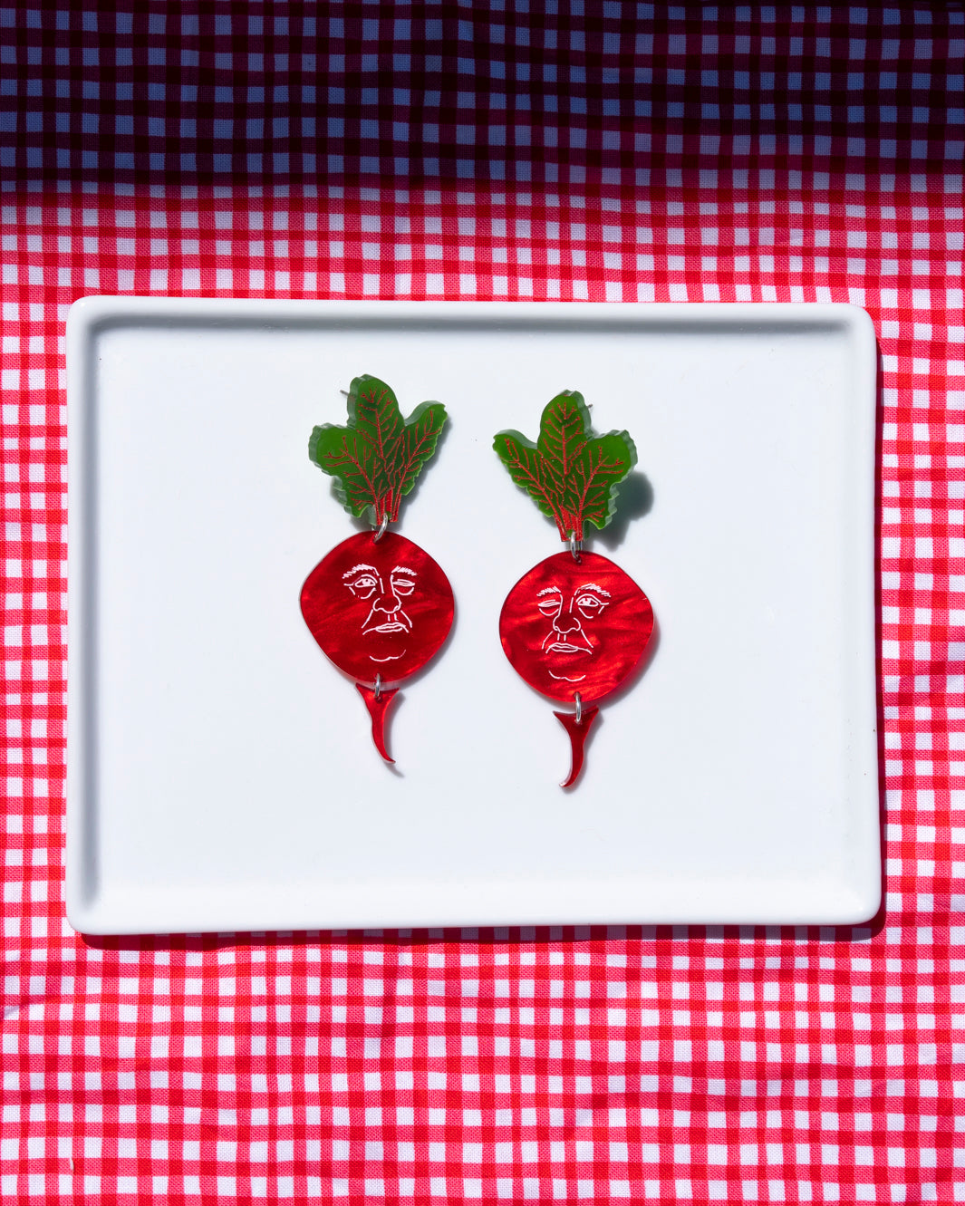 Beet Face Earrings