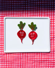 Beet Face Earrings