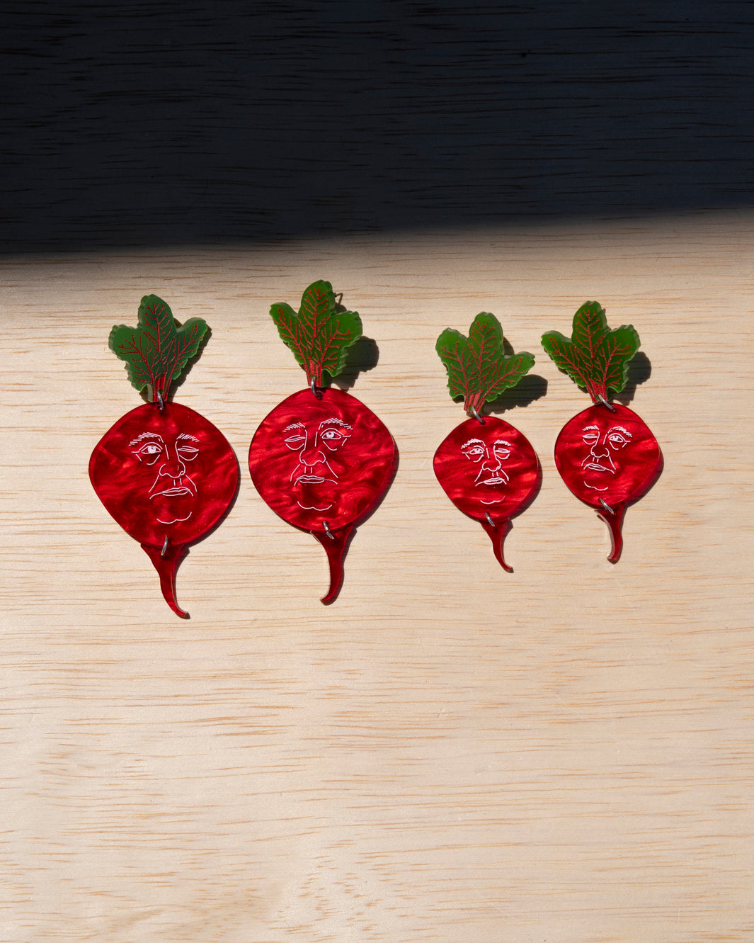 Beet Face Earrings