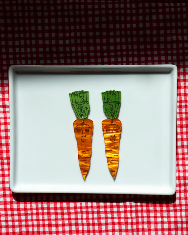 Carrot Face Earrings