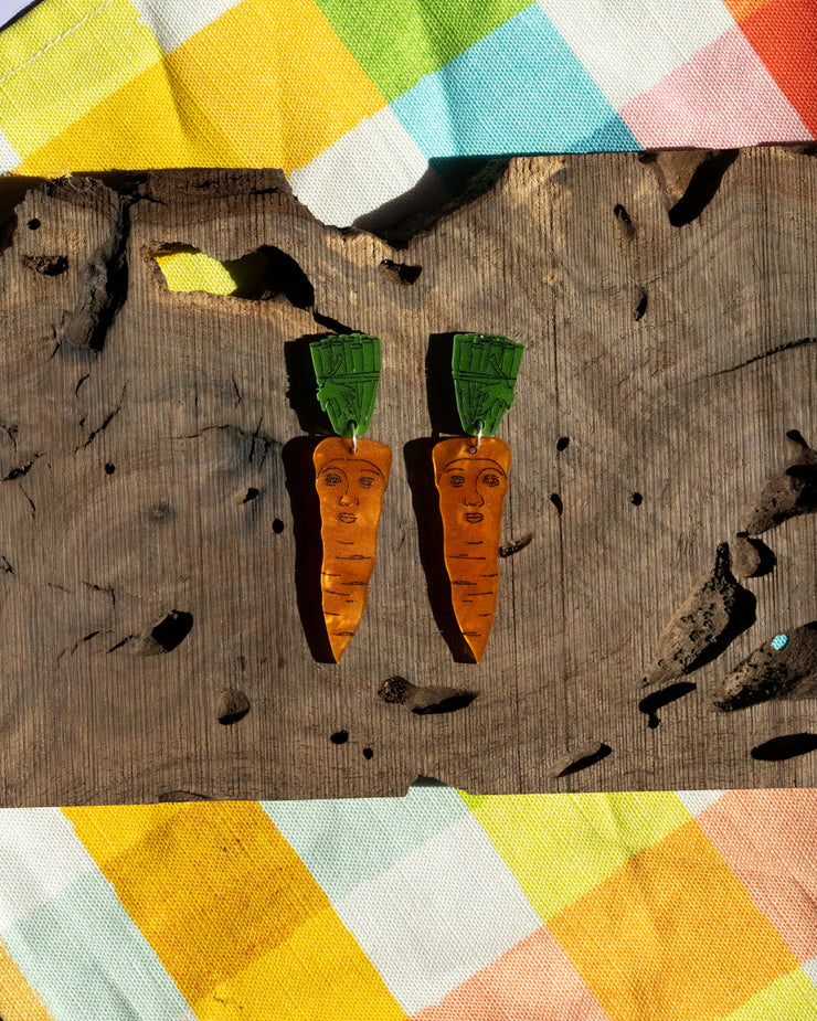 Carrot Face Earrings