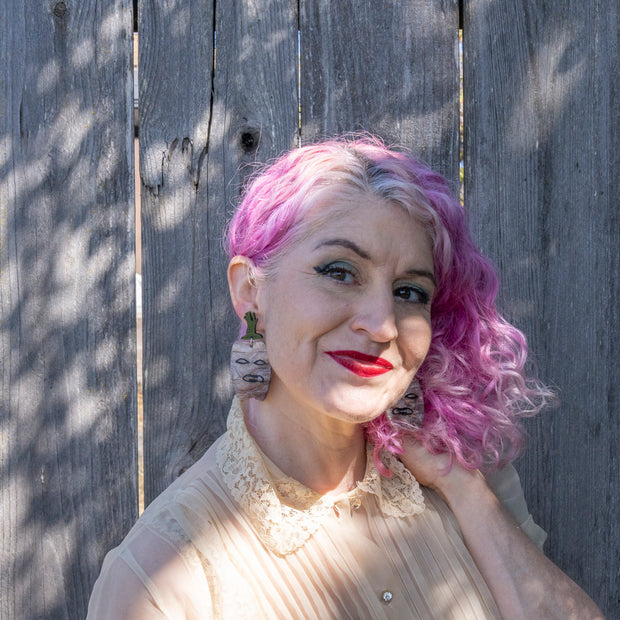 Carved Turnip Earrings