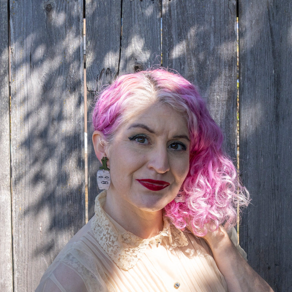 Carved Turnip Earrings