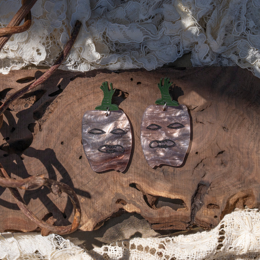 Carved Turnip Earrings