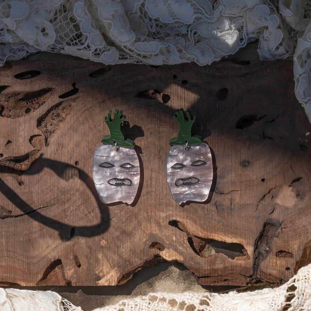 Carved Turnip Earrings