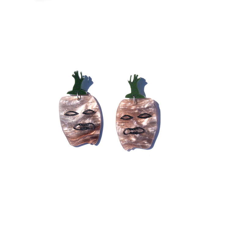Carved Turnip Earrings