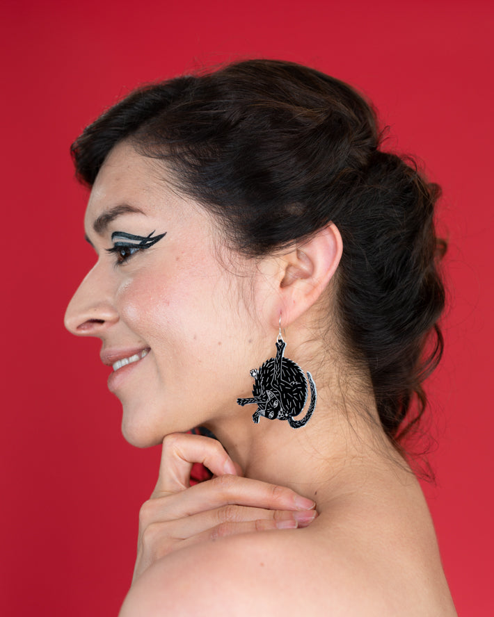 Black Cat Earrings