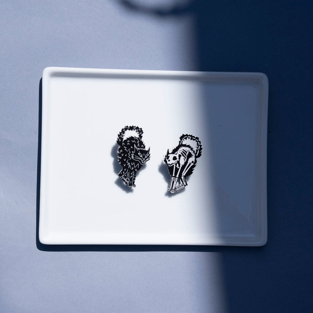 Cat Skeleton Pin
