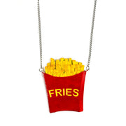 French Fries Necklace over white background