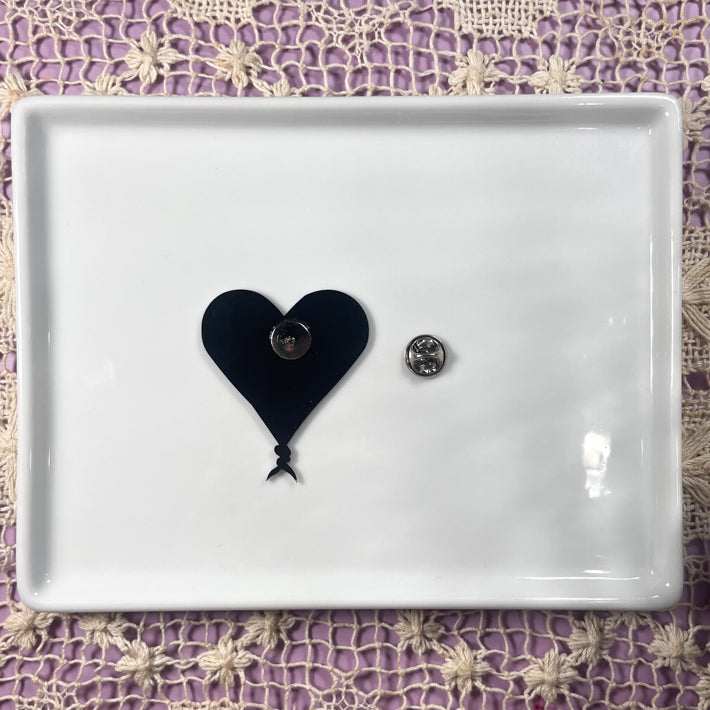 Backside of Heart-shaped pin