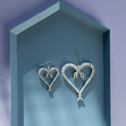 White Heart of Snakes Earrings