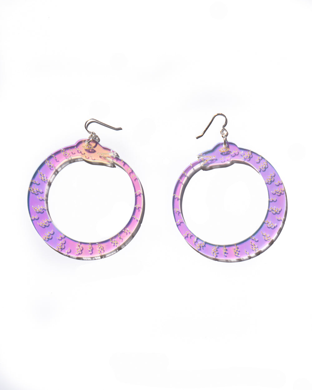 Iridescent Ouroboros Earrings