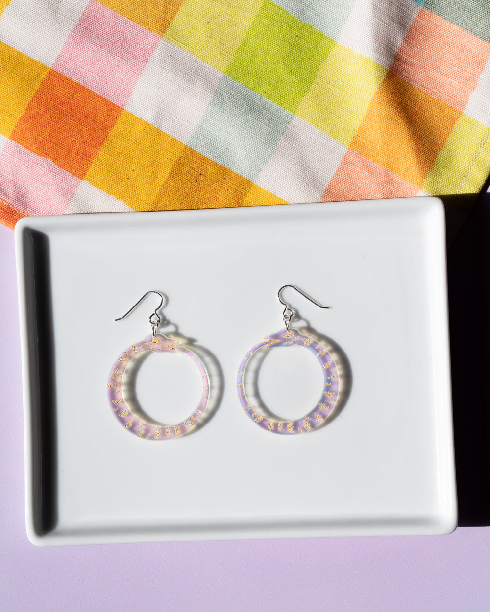 Iridescent Ouroboros Earrings