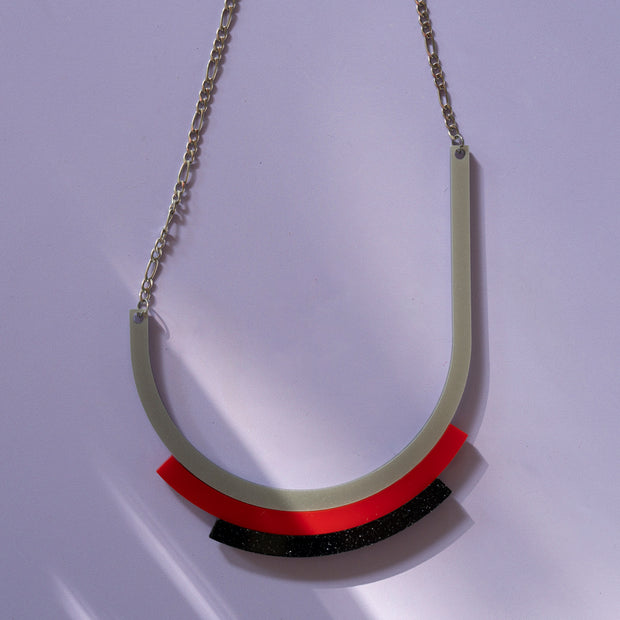 Long Silver Necklace - Modernismo