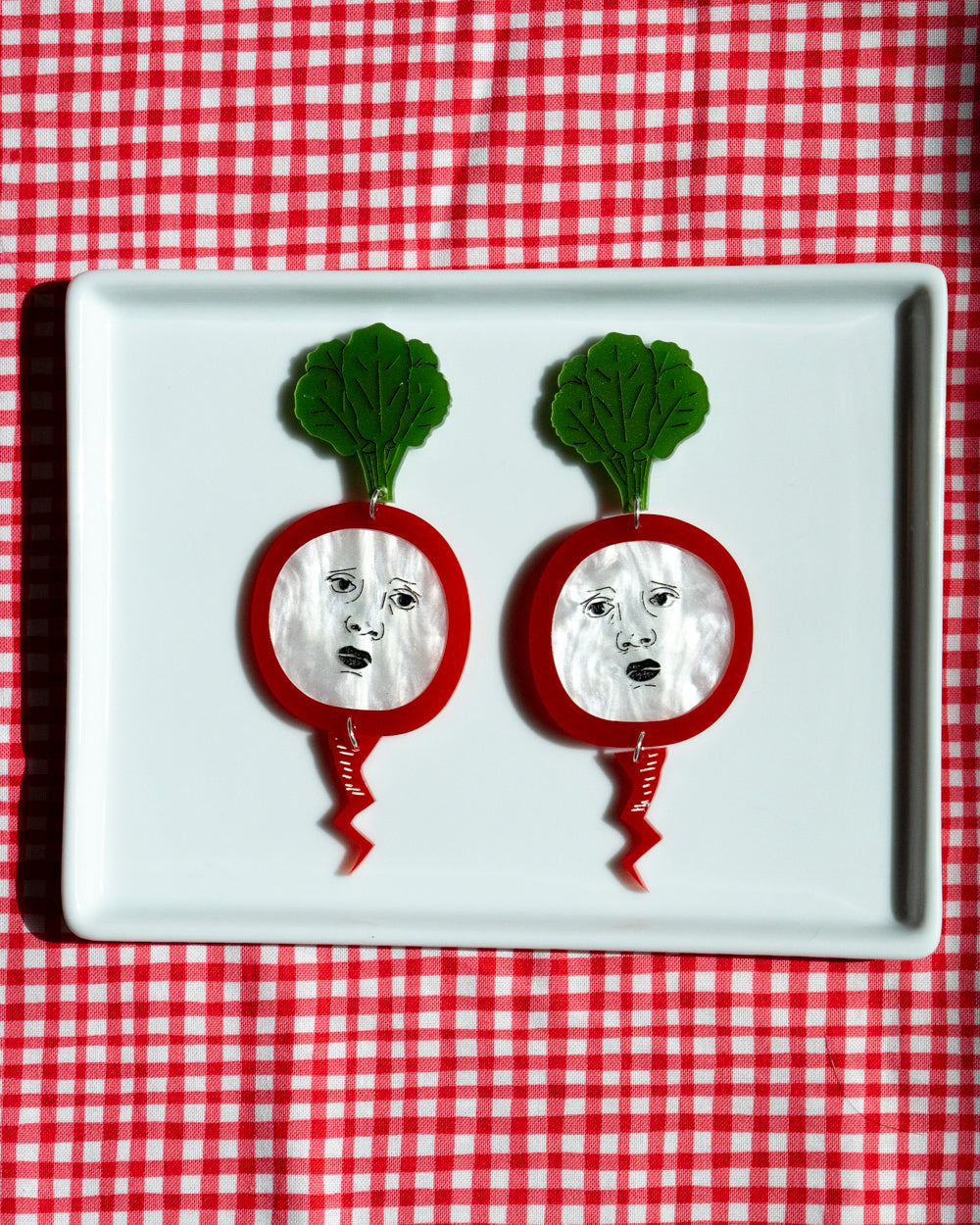 Radish Face Earrings