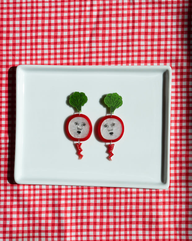 Radish Face Earrings