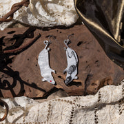 White Mouse Skeleton Earrings