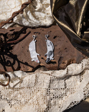 White Mouse Skeleton Earrings
