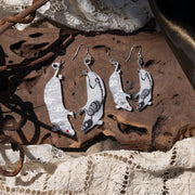 White Mouse Skeleton Earrings