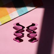 Zigzag Modern Pink Acrylic Earrings