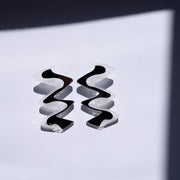 Zigzag Modern Silver Acrylic Earrings