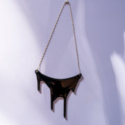 Black Statement Necklace - Flowing