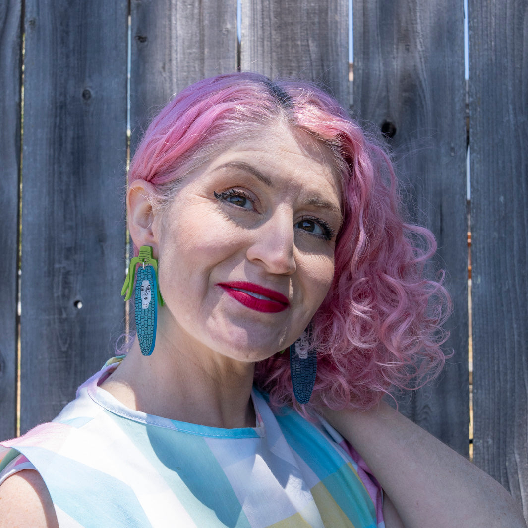 Corncob Face Earrings