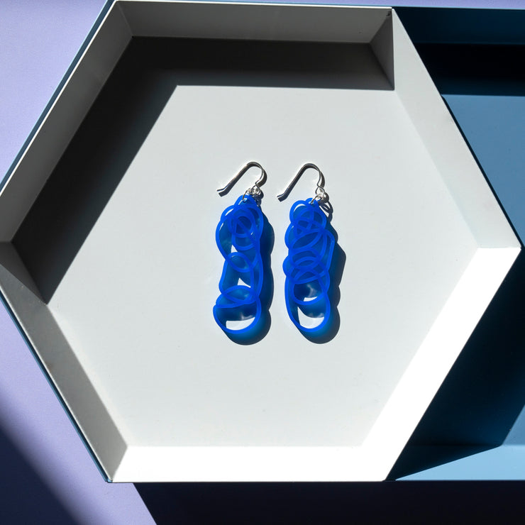 Blue Dangle Earrings - Drawn Out