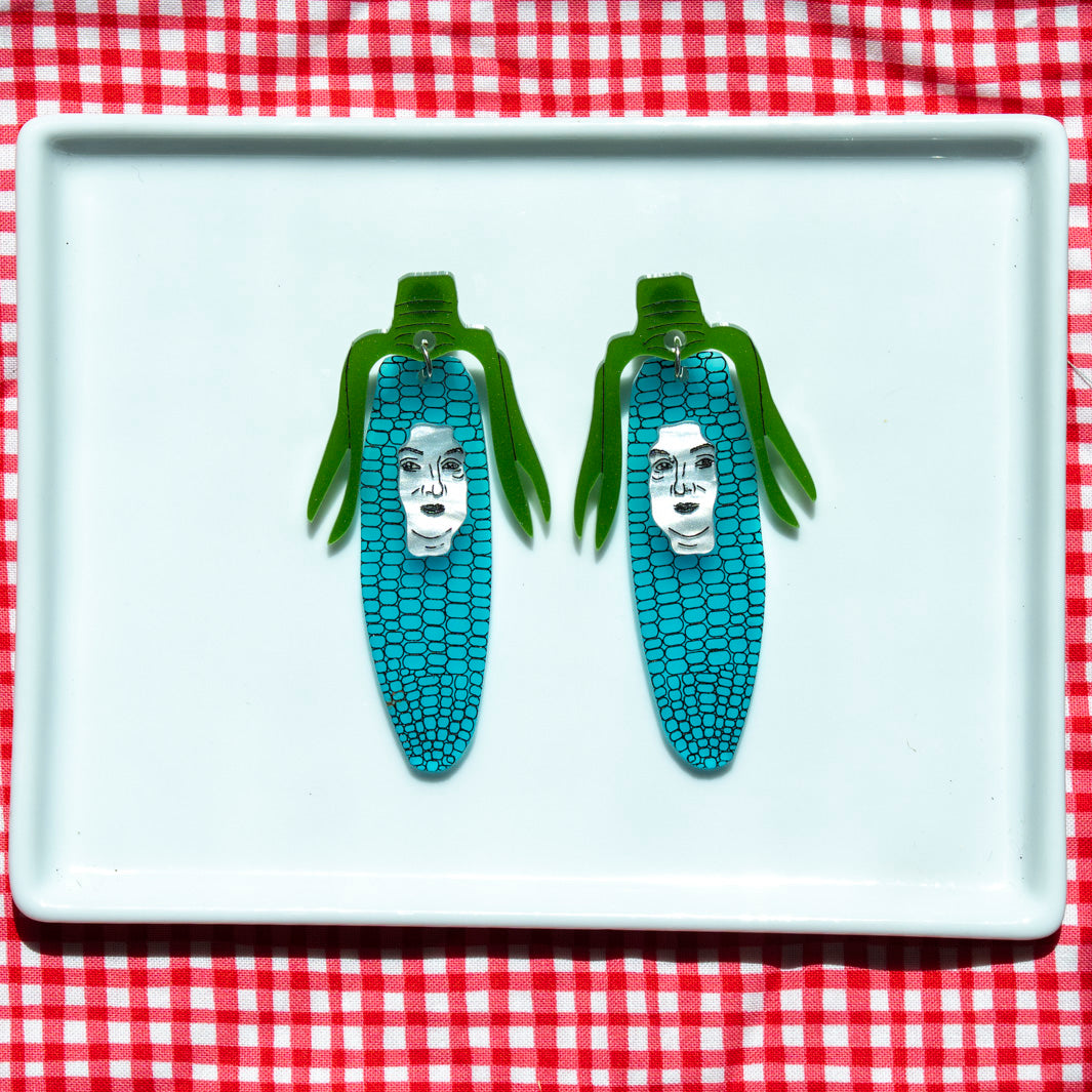 Corncob Face Earrings