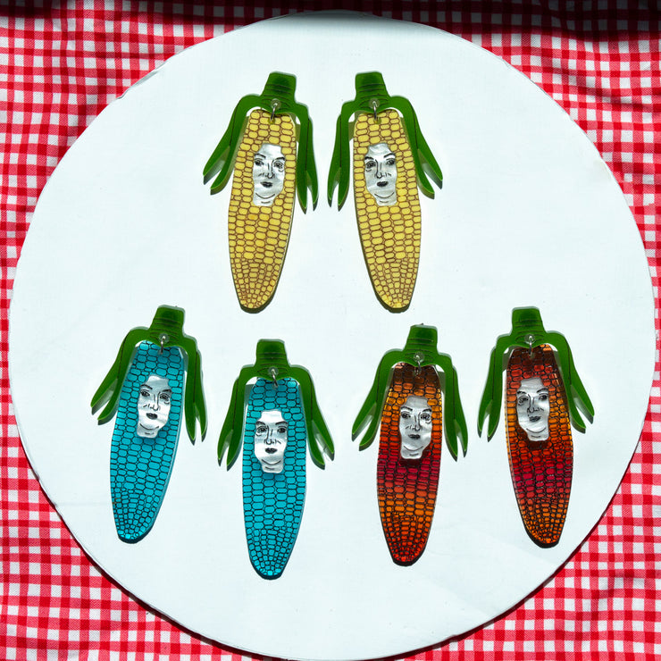 Corncob Face Earrings