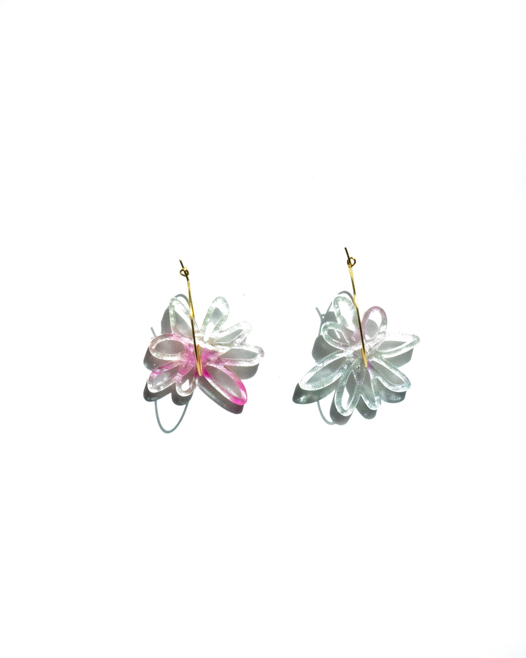 Cotton Candy Flower Hoop Earrings