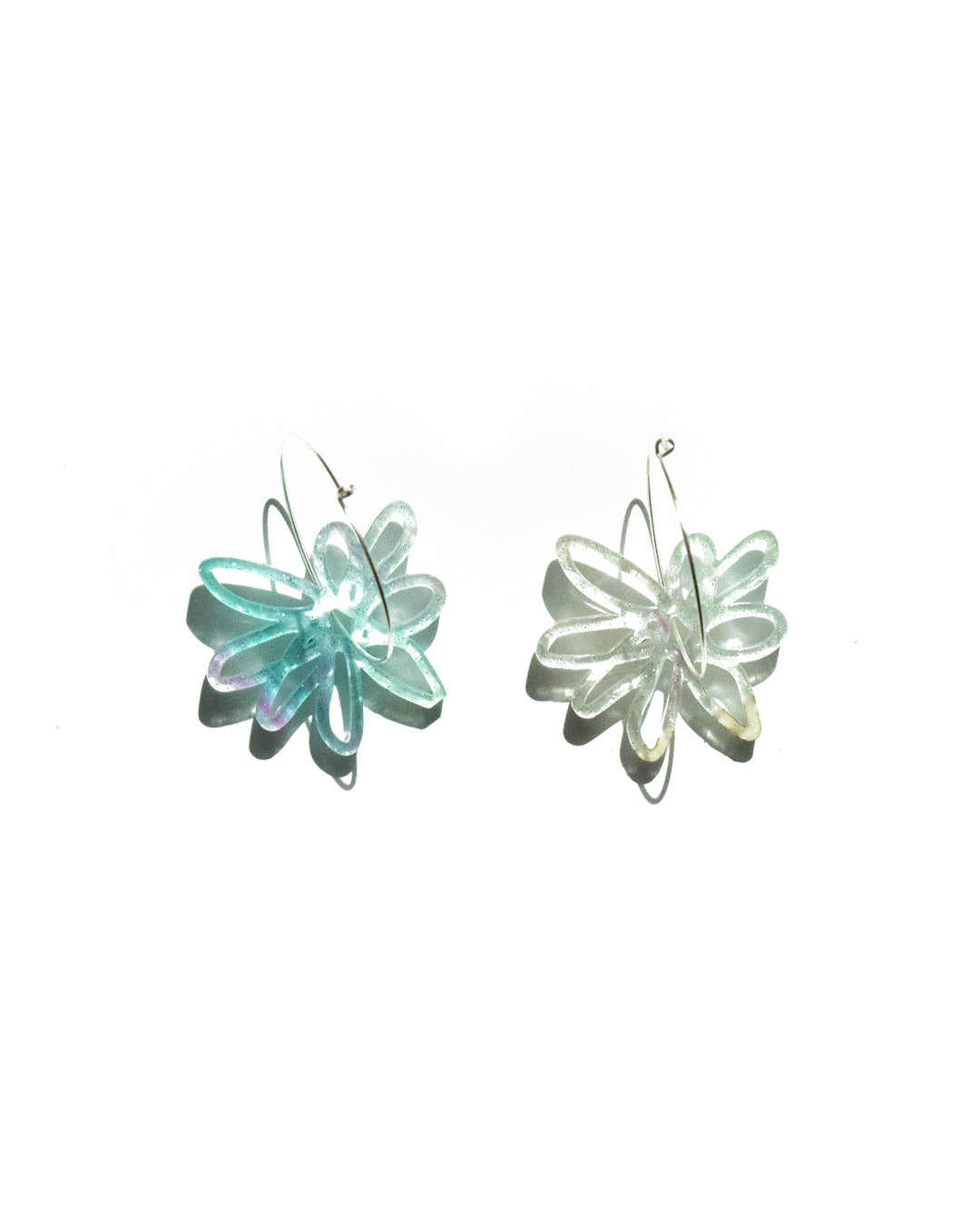 Cotton Candy Flower Hoop Earrings