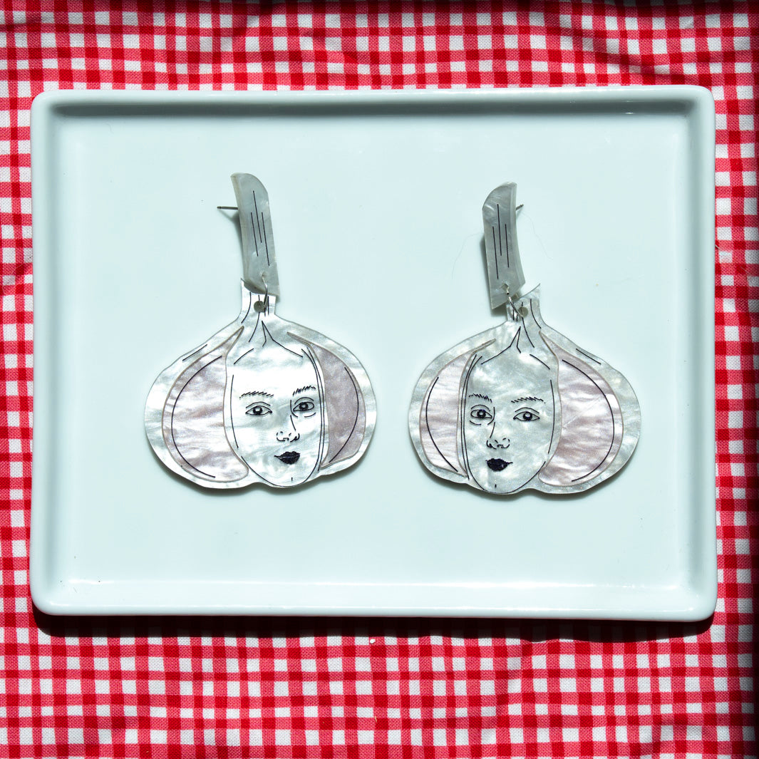 Garlic Face Earrings