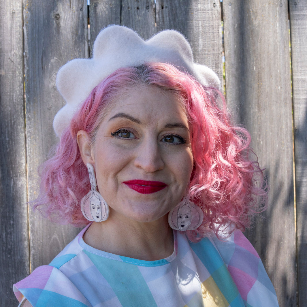 Garlic Face Earrings