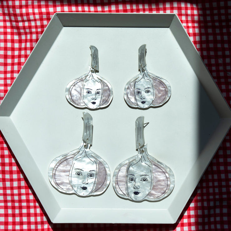 Garlic Face Earrings