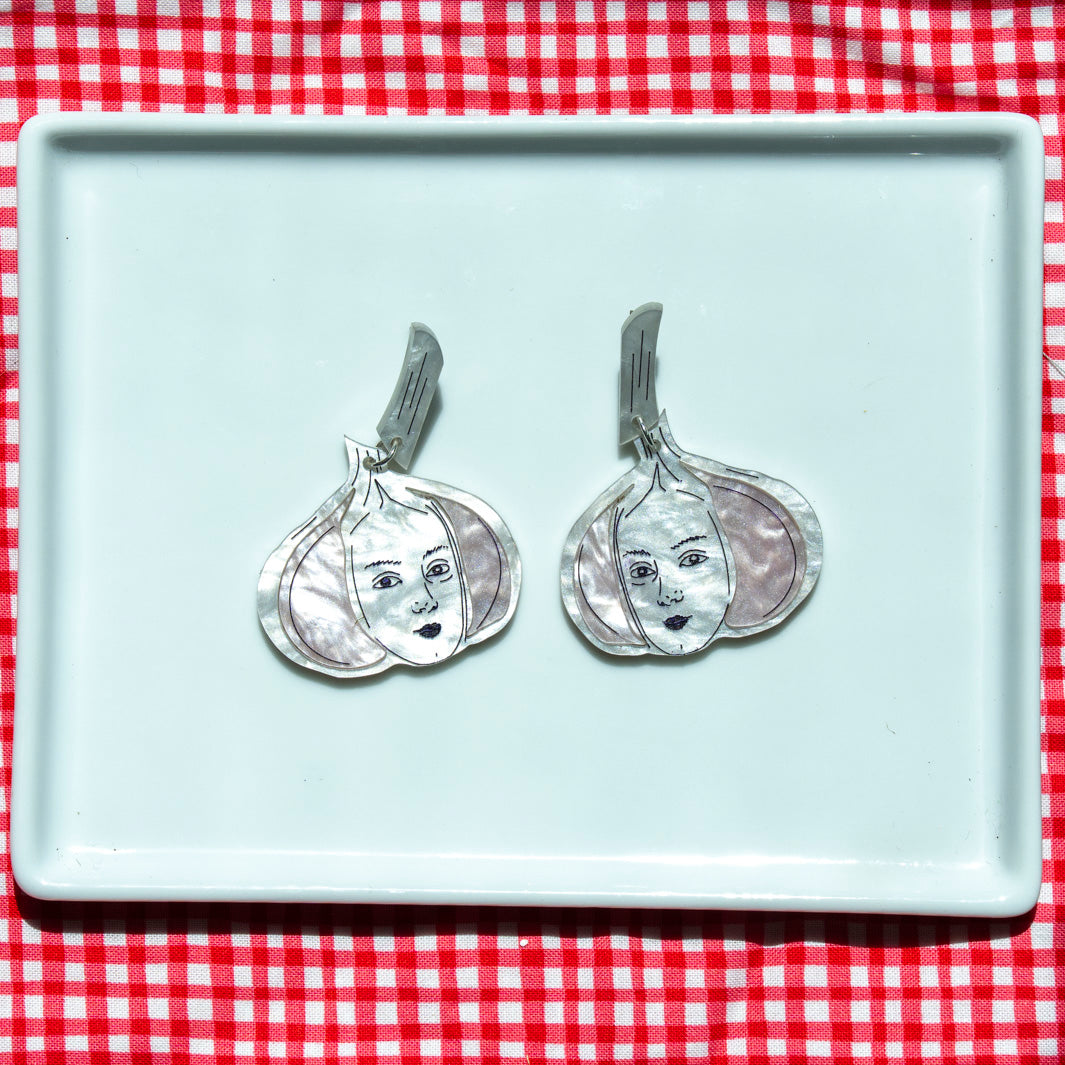 Garlic Face Earrings