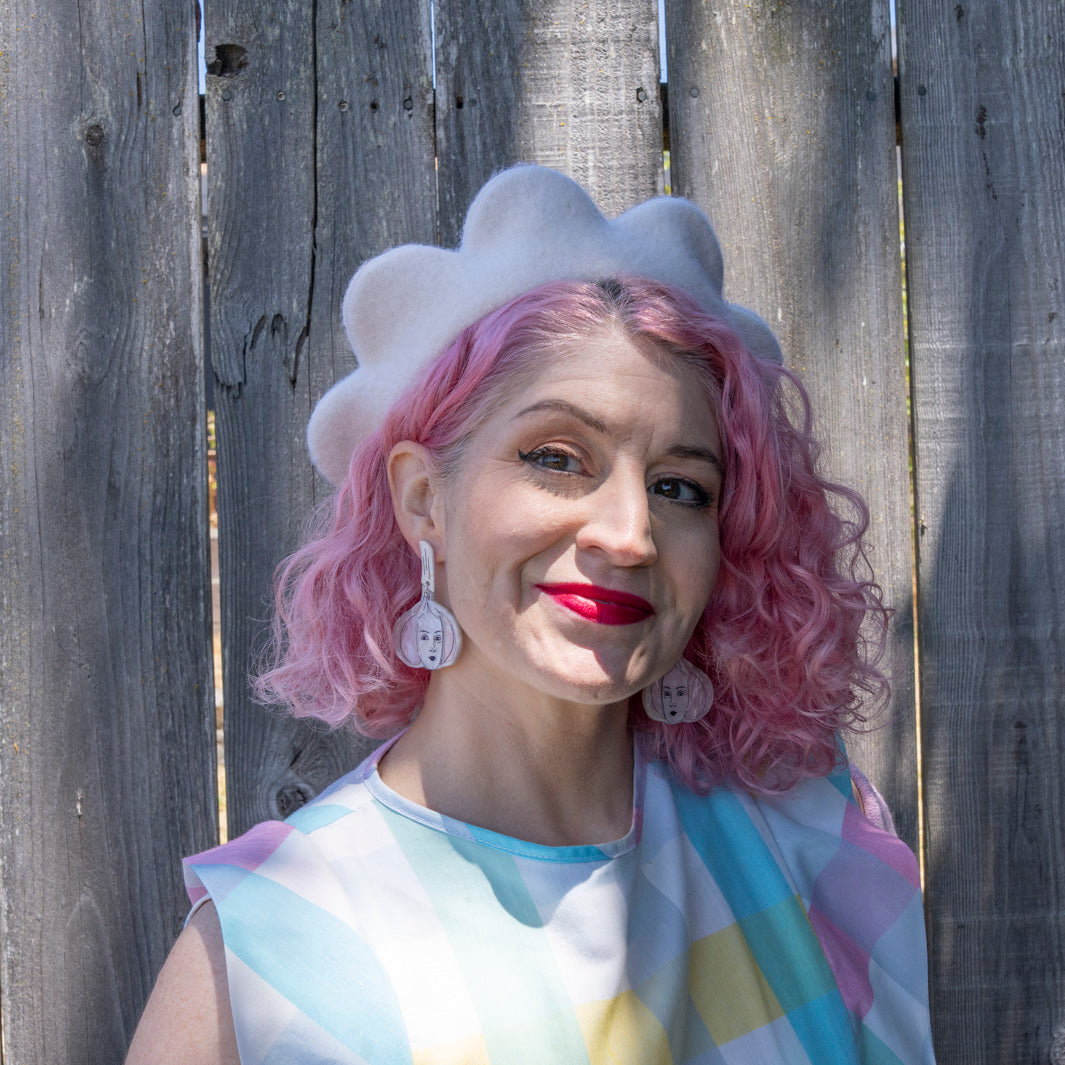 Garlic Face Earrings