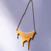 Pastel Orange Statement Necklace - Flowing