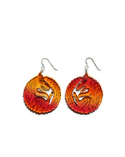 Red Orange Wolf Earrings