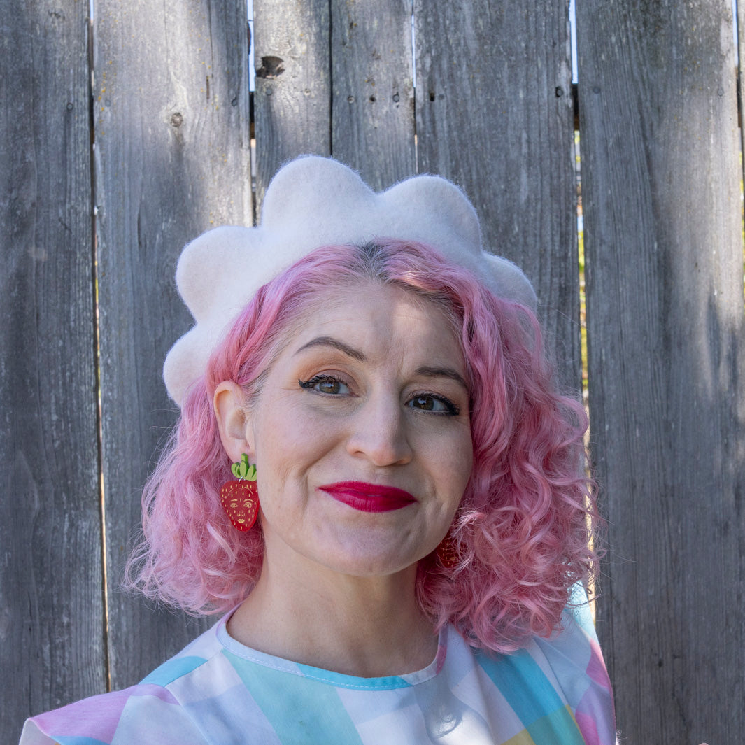 Red Strawberry Face Earrings