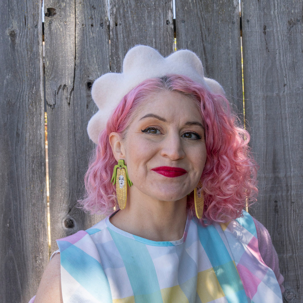 Corncob Face Earrings