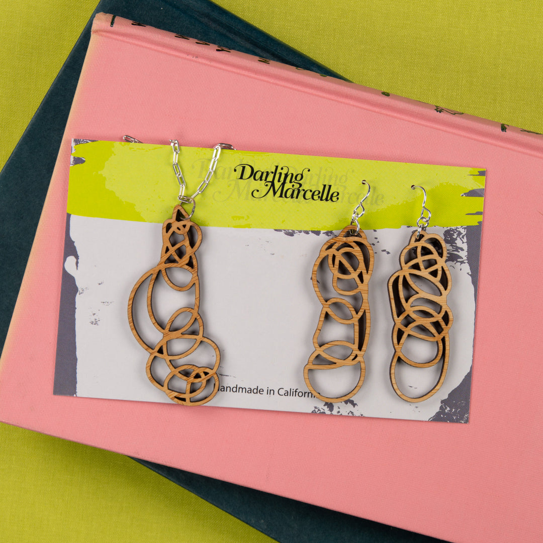 Scribble Earrings and Necklace Gift Set
