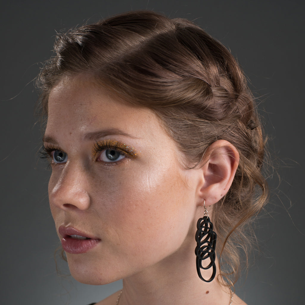 Black Dangle Earrings - Drawn Out