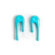 droplet blue stud earrings over white