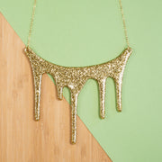 Drip gold statement necklace styled