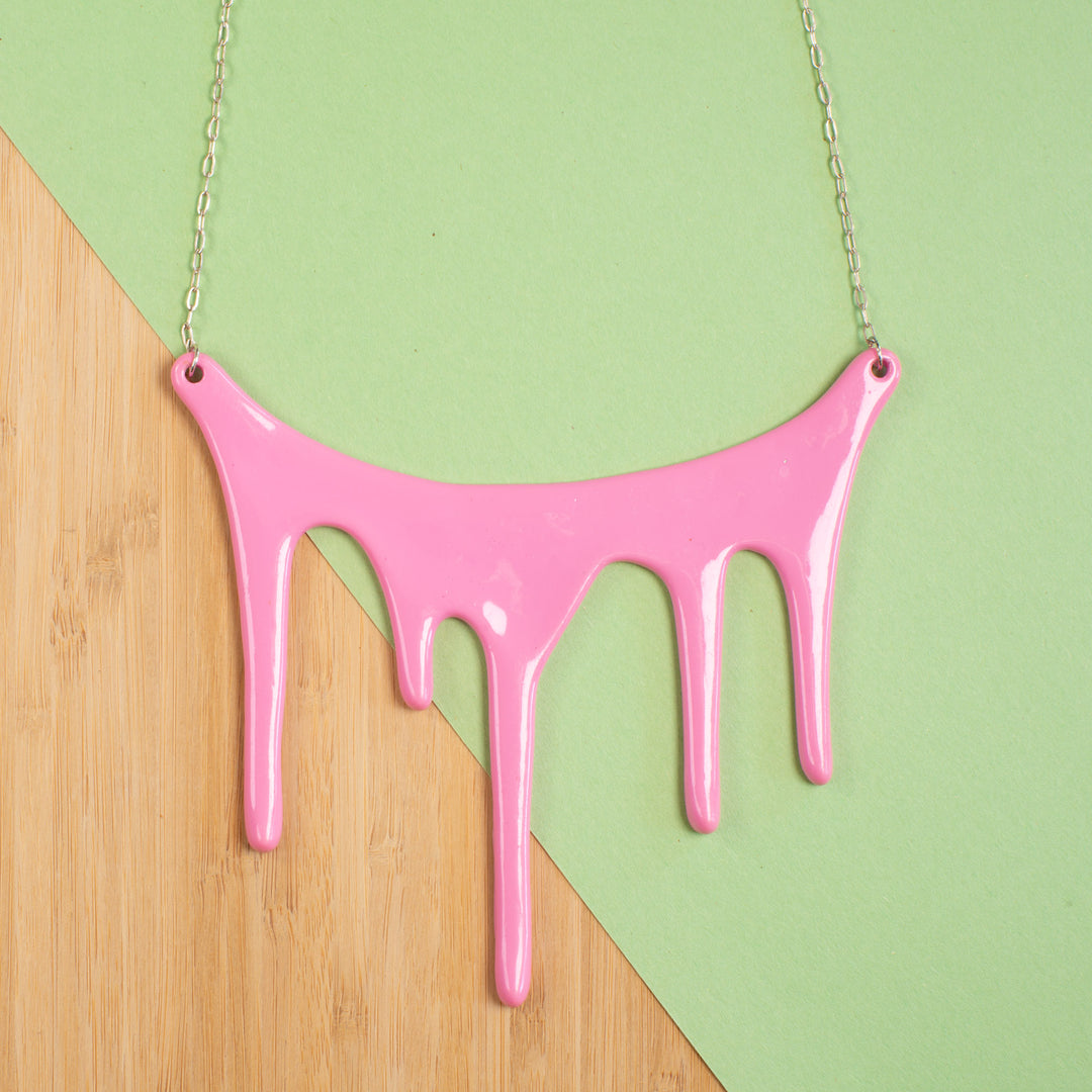 Hot Pink Statement Necklace styled