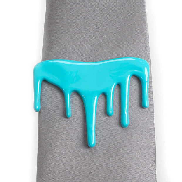 dripping blue tie clip